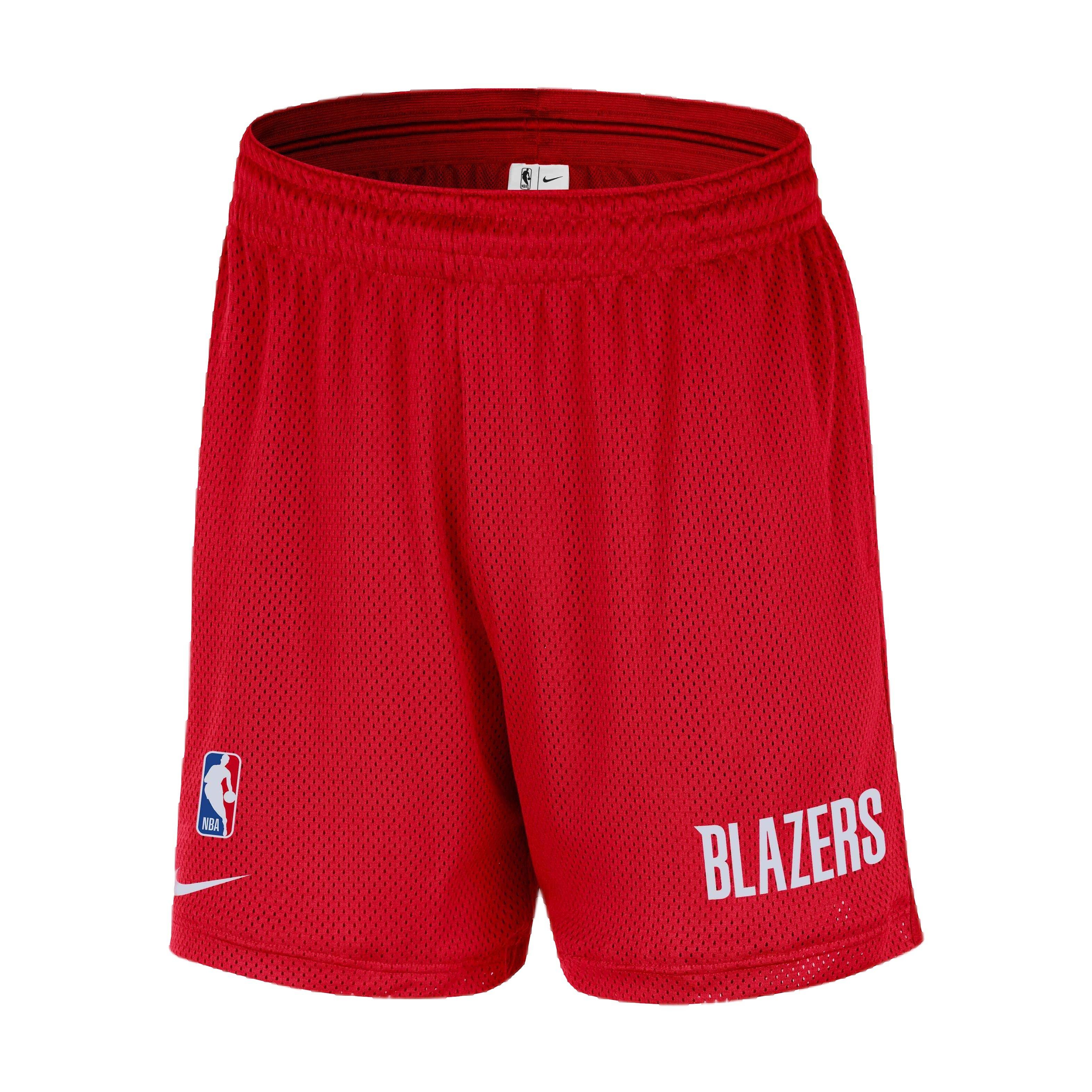 Nike Men's NBA Portland Trailblazers Openhole Mesh Shorts - Red